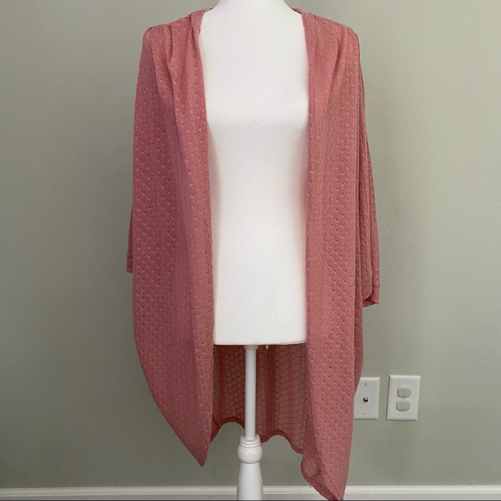 Lightweight, loose fitting, pink cardigan